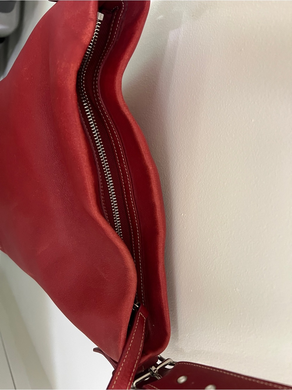 Coach Red Leather Shoulder Bag - Picture 6 of 13